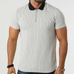 Coupon ❤️ Polo A Manches Courtes BM1399 Gris Clair de Frilivin 🤩