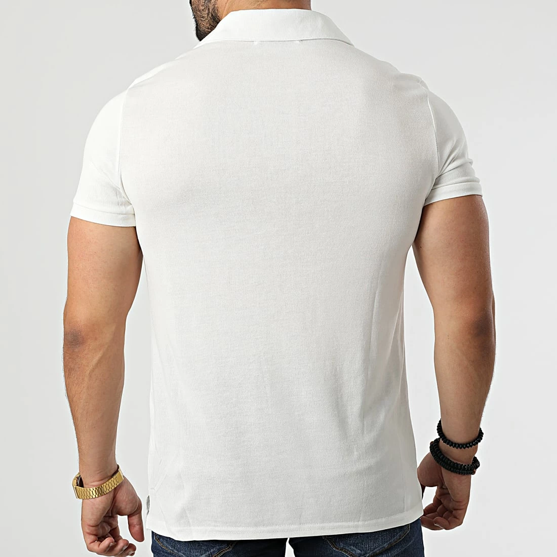 Tout neuf 🔔 Polo A Manches Courtes BM1396 Blanc de Frilivin 👏 6 Tout neuf 🔔 Polo A Manches Courtes BM1396 Blanc de Frilivin 👏 – Image 4