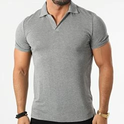 Promo ⭐ Polo A Manches Courtes BM1396 Gris Chiné de Frilivin 👏