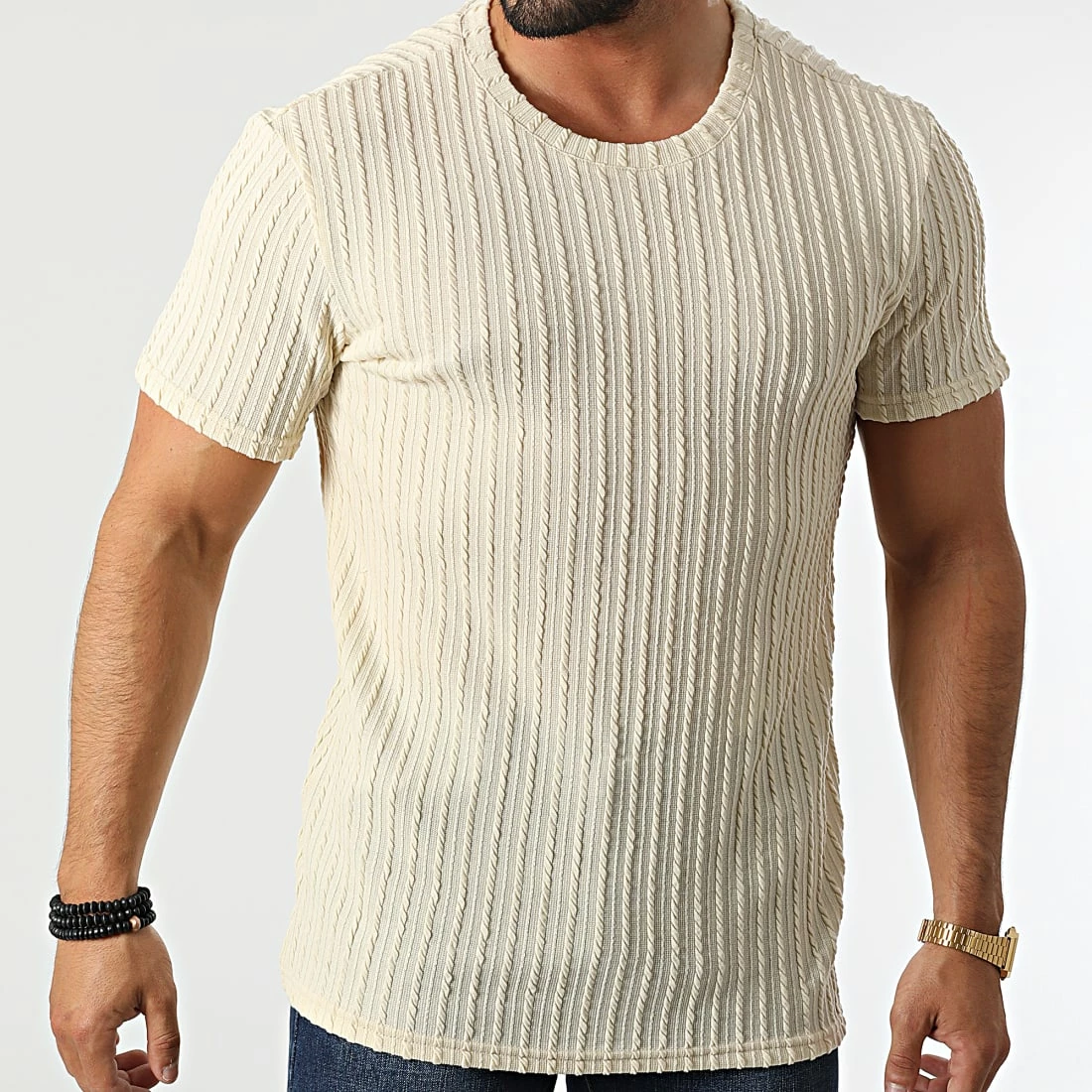 Sortie 🔔 Tee 👚 Shirt BM1518 Beige de Frilivin 😉 5 Sortie 🔔 Tee 👚 Shirt BM1518 Beige de Frilivin 😉 – Image 3