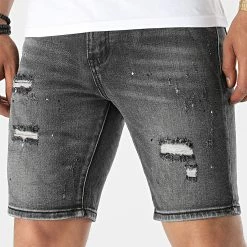 Sortie 👍 Short Jean VJ369 Gris Anthracite de Frilivin ✔️