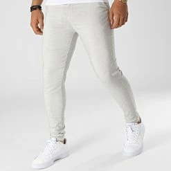 Bon marché ⭐ Pantalon Slim 10103 Beige Chiné de Frilivin 🌟