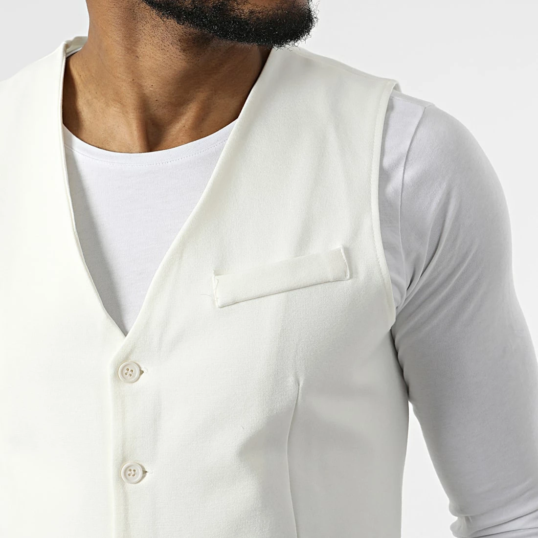 De gros 🔥 Gilet 6557 Beige Clair de Frilivin ✨ 4 De gros 🔥 Gilet 6557 Beige Clair de Frilivin ✨ – Image 2