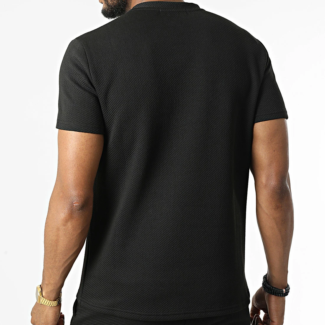 Promo 😀 Ensemble Tee 👕 Shirt Et Short Jogging BM1550 Noir de Frilivin 🛒 6 Promo 😀 Ensemble Tee 👕 Shirt Et Short Jogging BM1550 Noir de Frilivin 🛒 – Image 4