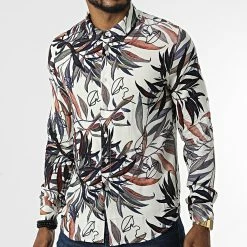 Tout neuf 🔔 Chemise A Manches Longues 682846 Beige Floral de Frilivin 👍