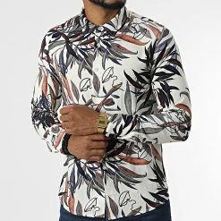 Tout neuf 🔔 Chemise A Manches Longues 682846 Beige Floral de Frilivin 👍 -Promos Frilivin Magasin frilivin 320849 682846 20220524T155705 03