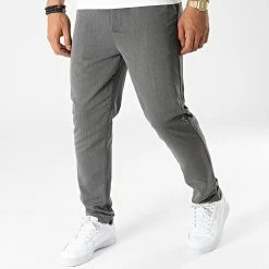 Sortie 😀 Pantalon BM1560 Gris Anthracite Chiné de Frilivin 💯