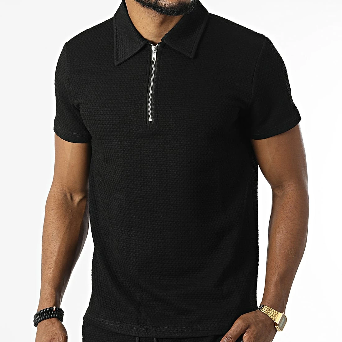 Remise 😀 Ensemble Polo A Manches Courtes Et Short Jogging BM1528 Noir de Frilivin 😉 4 Remise 😀 Ensemble Polo A Manches Courtes Et Short Jogging BM1528 Noir de Frilivin 😉 – Image 2