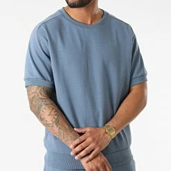 Meilleur prix 🎉 Ensemble Tee 👚 Shirt Et Short Jogging BM1556 Bleu de Frilivin 🔔 -Promos Frilivin Magasin frilivin 320979 BM1556 31 20220530T154919 03