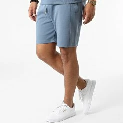 Meilleur prix 🎉 Ensemble Tee 👚 Shirt Et Short Jogging BM1556 Bleu de Frilivin 🔔 -Promos Frilivin Magasin frilivin 320979 BM1556 31 20220530T154922 05