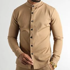 Meilleure vente 🤩 Ensemble Chemise Manches Longues Et Pantalon Chino 4206 Camel de Frilivin 💯 -Promos Frilivin Magasin frilivin 321233 ENS 4206 CAMEL 20220720T091221 03
