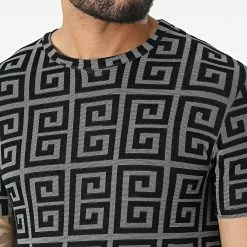 Le moins cher 🔥 Tee 👕 Shirt Oversize X5396 Noir Gris de Frilivin 🧨 -Promos Frilivin Magasin frilivin 322618 X5396 GREY 20220614T144748 02