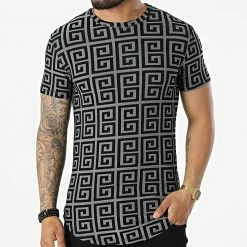 Le moins cher 🔥 Tee 👕 Shirt Oversize X5396 Noir Gris de Frilivin 🧨 -Promos Frilivin Magasin frilivin 322618 X5396 GREY 20220614T144750 03