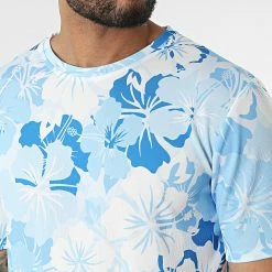 De gros ❤️ Tee 👚 Shirt Floral 15997 Bleu Blanc de Frilivin ❤️ -Promos Frilivin Magasin frilivin 322626 15997 LT BLUE 20220614T144343 02