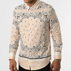Meilleure vente 😉 Chemise Manches Longues Bandana BM1621 Beige de Frilivin 🛒