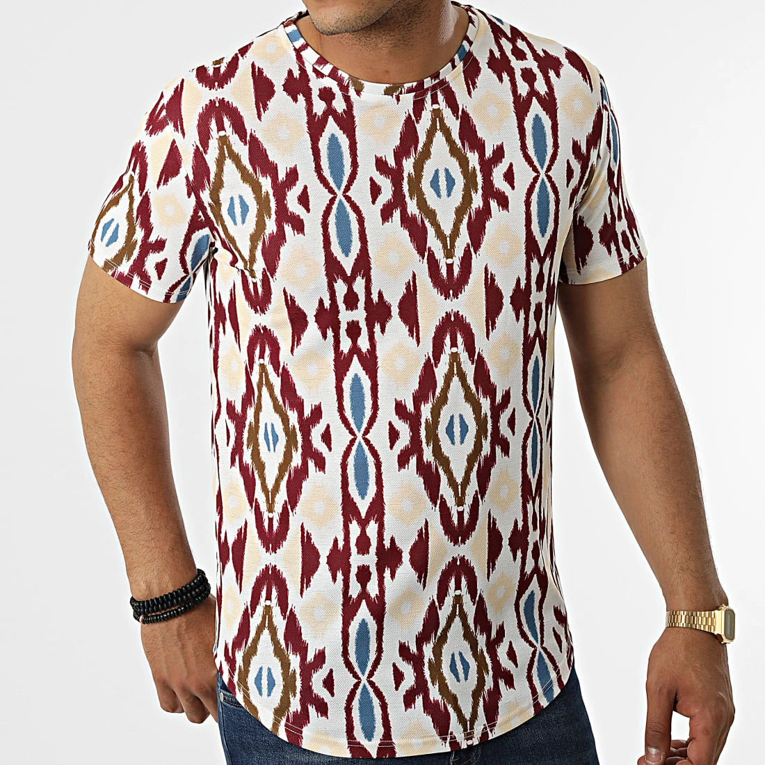 Offres 🌟 Tee 👕 Shirt Oversize 15953 Beige Bordeaux de Frilivin ⭐ 5 Offres 🌟 Tee 👕 Shirt Oversize 15953 Beige Bordeaux de Frilivin ⭐ – Image 3