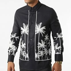 Acheter 🎉 Chemise Manches Longues BM1571 Noir de Frilivin 🥰