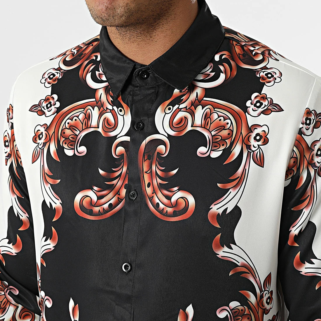 Remise 🌟 Chemise Manches Longues BM1617 Noir Blanc Marron de Frilivin 🎉 4 Remise 🌟 Chemise Manches Longues BM1617 Noir Blanc Marron de Frilivin 🎉 – Image 2