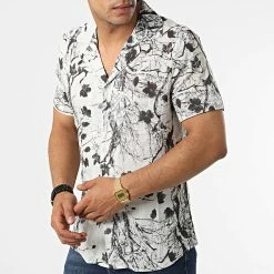 Bon marché ❤️ Chemise Manches Courtes Floral BM1630 Gris de Frilivin 👏 -Promos Frilivin Magasin frilivin 322740 BM1630 15 20220610T144210 03