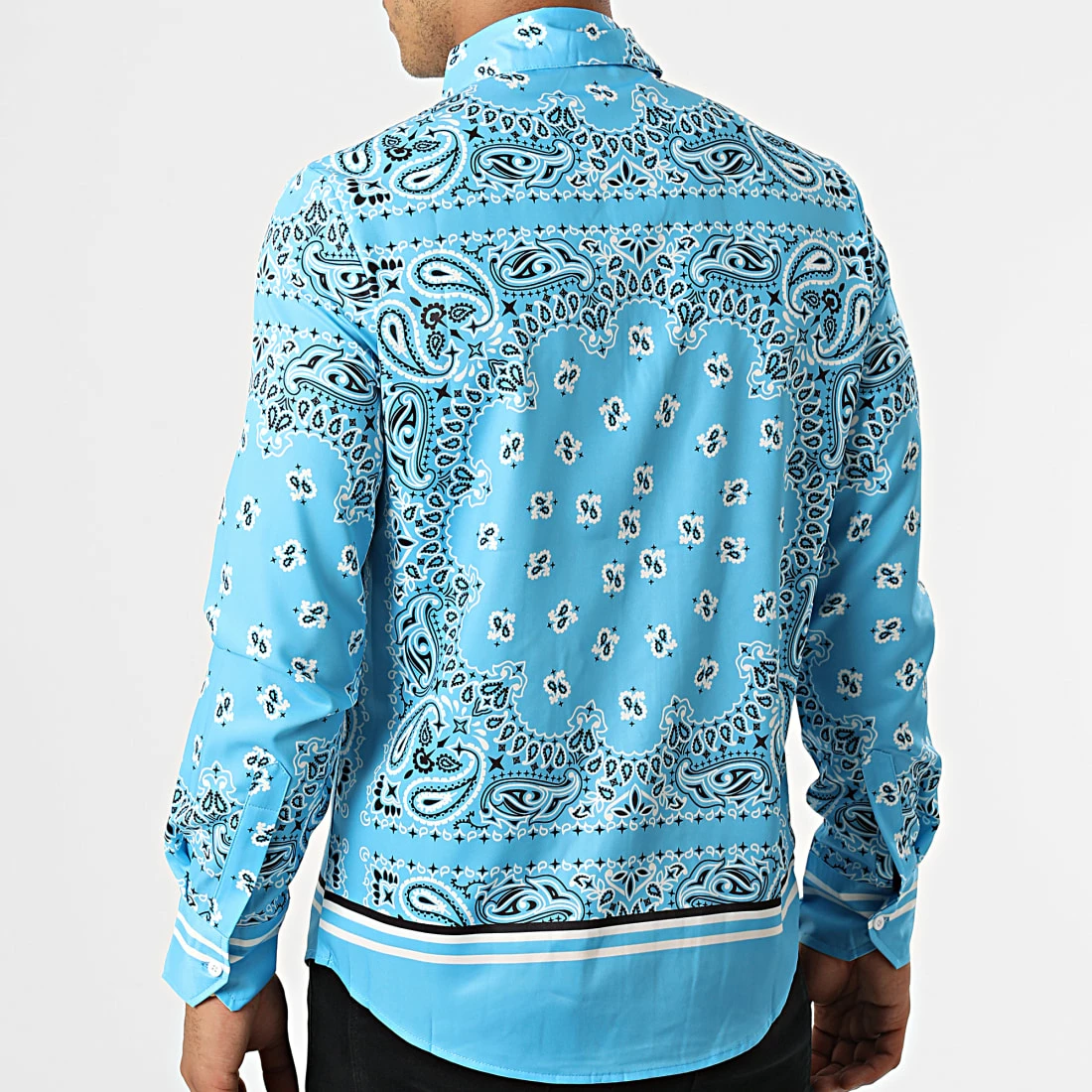 Coupon 😍 Chemise Manches Longues Bandana BM1621 Bleu de Frilivin 🥰 6 Coupon 😍 Chemise Manches Longues Bandana BM1621 Bleu de Frilivin 🥰 – Image 4