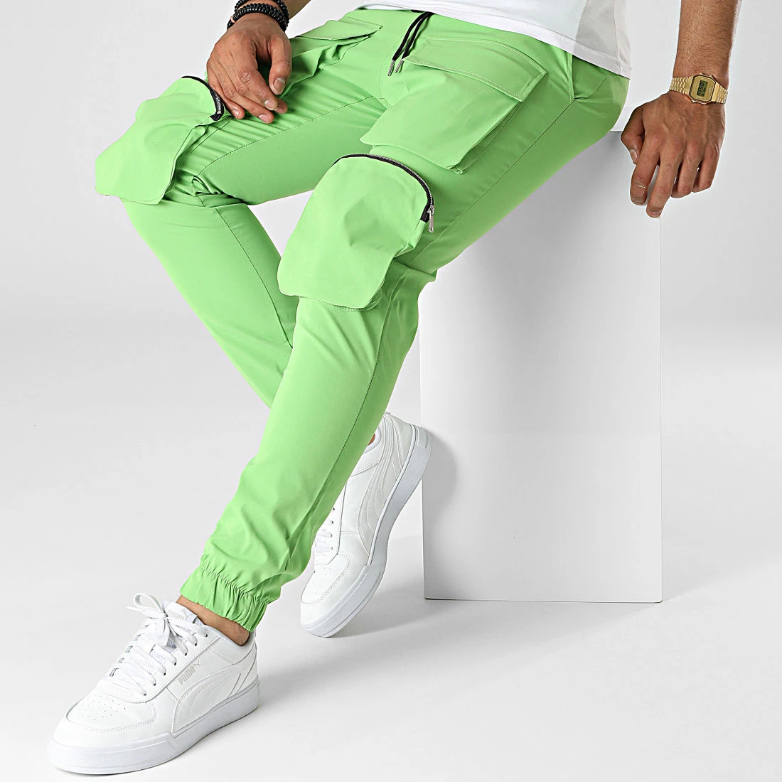 Promo 🧨 Pantalon Cargo 60065 Vert de Frilivin ⭐ 5 Promo 🧨 Pantalon Cargo 60065 Vert de Frilivin ⭐ – Image 3