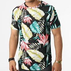 Tout neuf 👍 Tee 👚 Shirt Oversize Floral 16001 Noir de Frilivin 👏