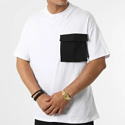 Promo 💯 Ensemble Tee 👕 Shirt Poche Jogger Pant 5772 Blanc Noir de Frilivin 🎁 -Promos Frilivin Magasin frilivin 322844 5772 WHITE BLACK 20220614T150002 03