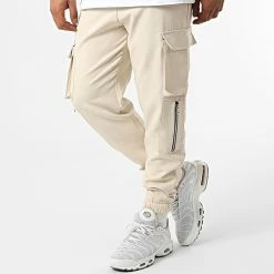 Vente flash ❤️ Ensemble Tee 👚 Shirt Poche Jogger Pant 5772 Blanc Beige de Frilivin 🎁 -Promos Frilivin Magasin frilivin 322850 5772 WHITE BEIGE 20220610T145118 04