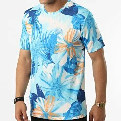 Acheter 🔔 Tee 👕 Shirt Floral 16016 Bleu de Frilivin 💯
