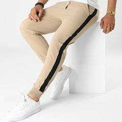 Offres ⌛ Pantalon Jogging A Bandes P3210 Beige de Frilivin 😍 -Promos Frilivin Magasin frilivin 323044 P3210 5 20220614T142801 03