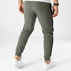 Budget 💯 Pantalon Jogging A Bandes P3210 Vert Kaki de Frilivin 🧨 -Promos Frilivin Magasin frilivin 323047 P3210 4 20220614T142832 04