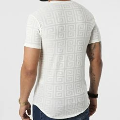 Meilleur prix ✨ Tee 👕 Shirt X5396 Beige de Frilivin 🤩 -Promos Frilivin Magasin frilivin 324748 X5396 WHITE 20220624T142343 04