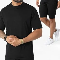 Top 10 🥰 Ensemble Tee 👚 Shirt Et Short Jogging FL015 Noir de Frilivin 🔥