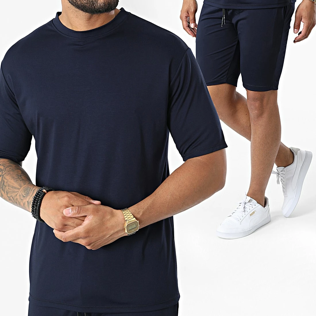 Vente flash 😀 Ensemble Tee 👕 Shirt Et Short Jogging FL015 Bleu Marine de Frilivin 🧨 3 Vente flash 😀 Ensemble Tee 👕 Shirt Et Short Jogging FL015 Bleu Marine de Frilivin 🧨