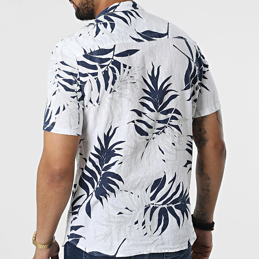 De gros 🤩 Chemise Manches Courtes Col Mao T21483 Blanc de Frilivin 🛒 6 De gros 🤩 Chemise Manches Courtes Col Mao T21483 Blanc de Frilivin 🛒 – Image 4