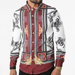 Coupon ⭐ Chemise Manches Longues BM1569 Bordeaux de Frilivin ✔️