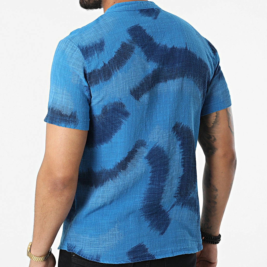 Meilleure vente 🎁 Chemise Manches Courtes Col Mao 695710 Bleu Marine de Frilivin 💯 6 Meilleure vente 🎁 Chemise Manches Courtes Col Mao 695710 Bleu Marine de Frilivin 💯 – Image 4