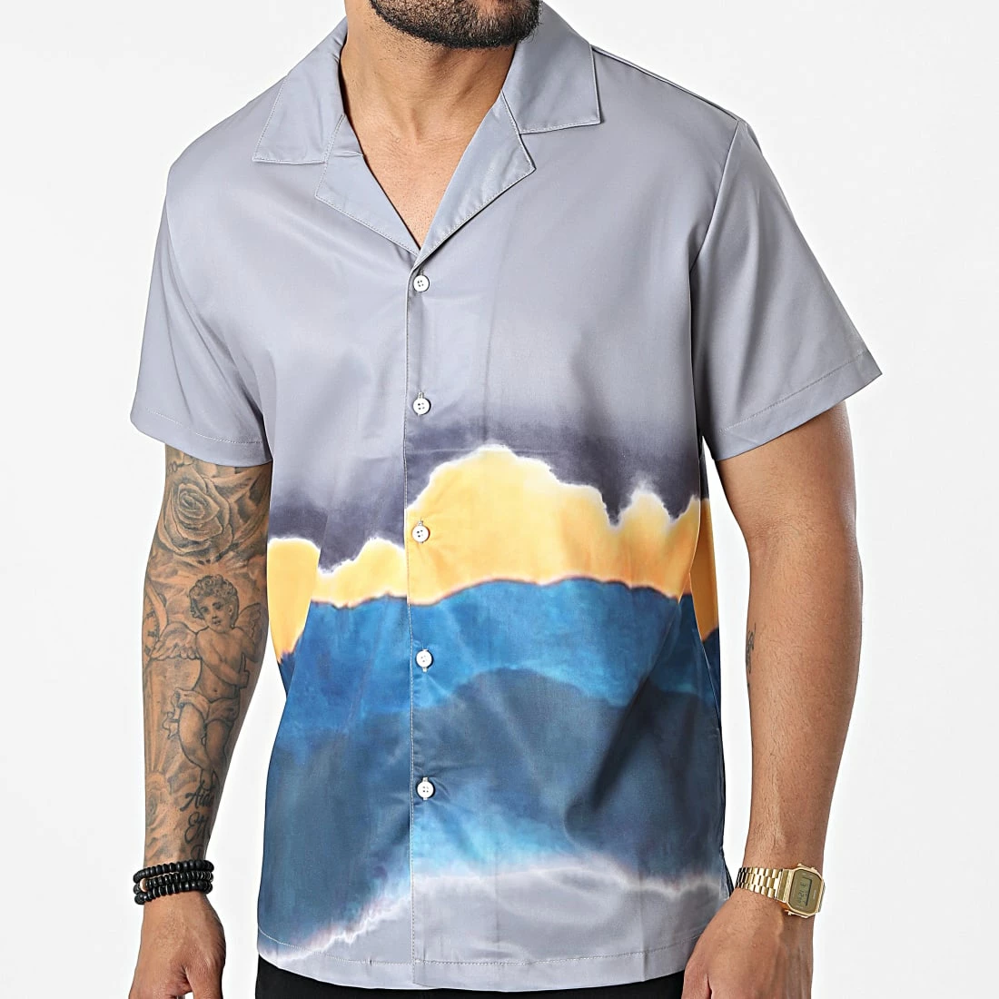 Promo 😀 Chemise Manches Courtes BM1658 Gris Bleu de Frilivin ✔️ 3 Promo 😀 Chemise Manches Courtes BM1658 Gris Bleu de Frilivin ✔️