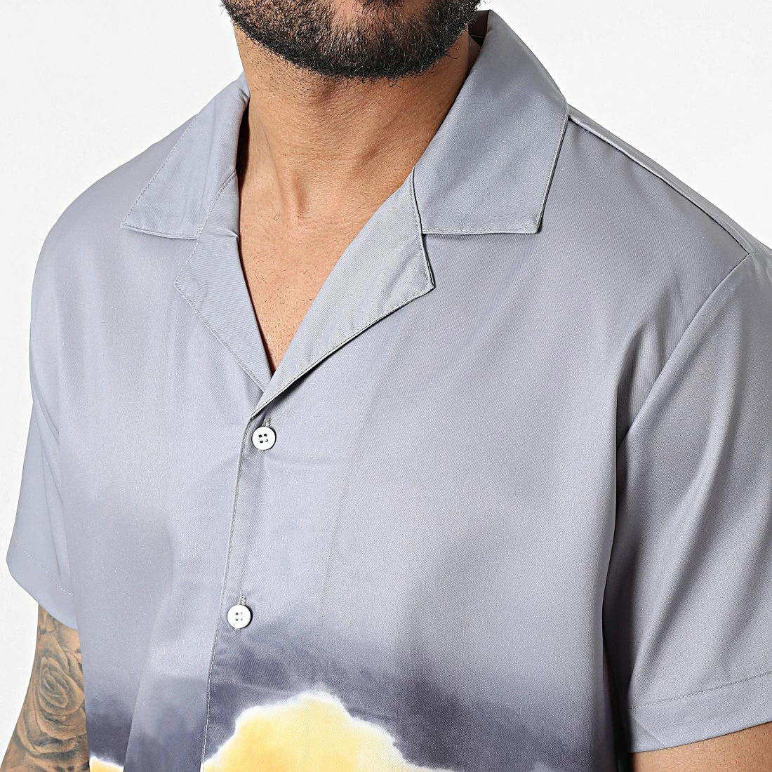 Promo 😀 Chemise Manches Courtes BM1658 Gris Bleu de Frilivin ✔️ 4 Promo 😀 Chemise Manches Courtes BM1658 Gris Bleu de Frilivin ✔️ – Image 2