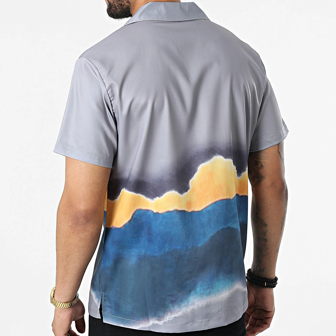 Promo 😀 Chemise Manches Courtes BM1658 Gris Bleu de Frilivin ✔️ 6 Promo 😀 Chemise Manches Courtes BM1658 Gris Bleu de Frilivin ✔️ – Image 4