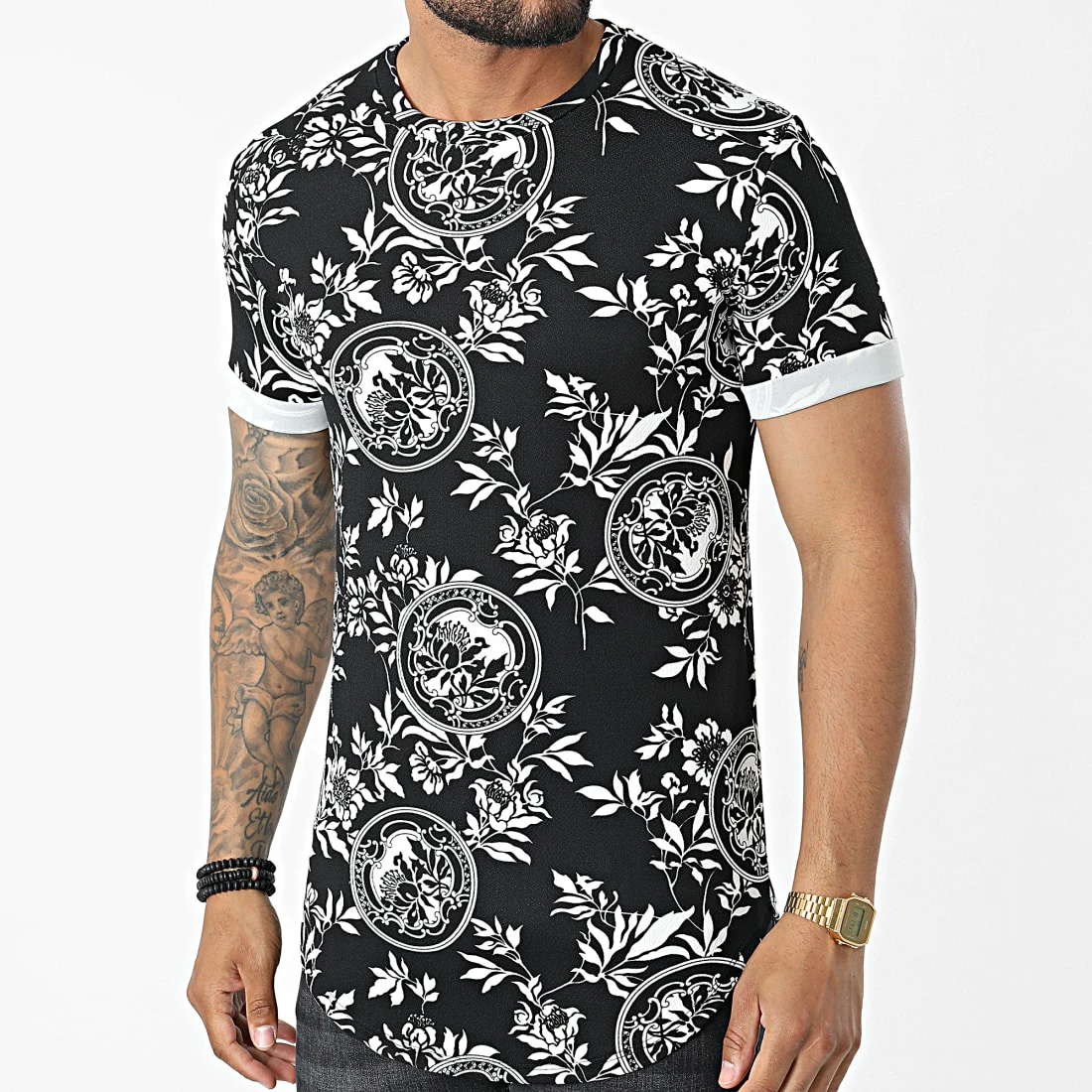 Budget 👍 Tee 👕 Shirt Oversize Floral U1159 Noir de Frilivin ✔️ 3 Budget 👍 Tee 👕 Shirt Oversize Floral U1159 Noir de Frilivin ✔️