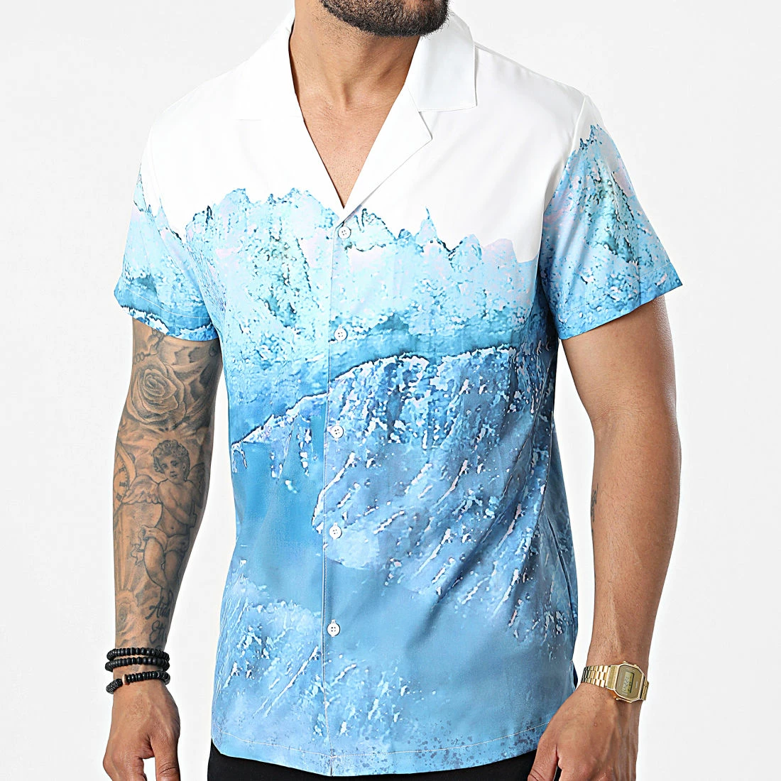 Meilleur prix 🎁 Chemise Manches Courtes Floral BM1639 Blanc Bleu Clair de Frilivin ✔️ 3 Meilleur prix 🎁 Chemise Manches Courtes Floral BM1639 Blanc Bleu Clair de Frilivin ✔️