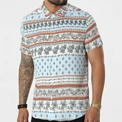 Meilleur prix 👍 Chemise Manches Courtes BM1666 Bleu Clair de Frilivin 🥰