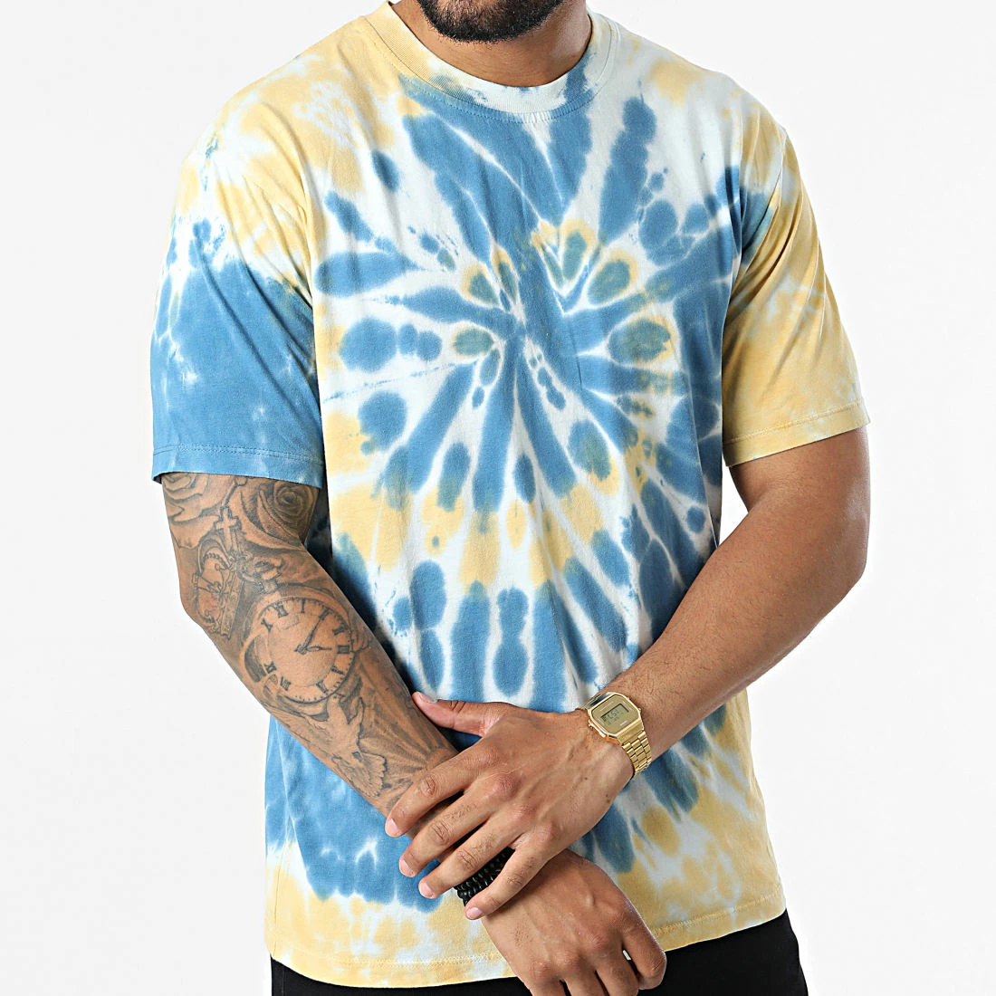 Meilleur prix 🎉 Tee 👕 Shirt Tie Dye FL021 Bleu Jaune de Frilivin ✔️ 5 Meilleur prix 🎉 Tee 👕 Shirt Tie Dye FL021 Bleu Jaune de Frilivin ✔️ – Image 3