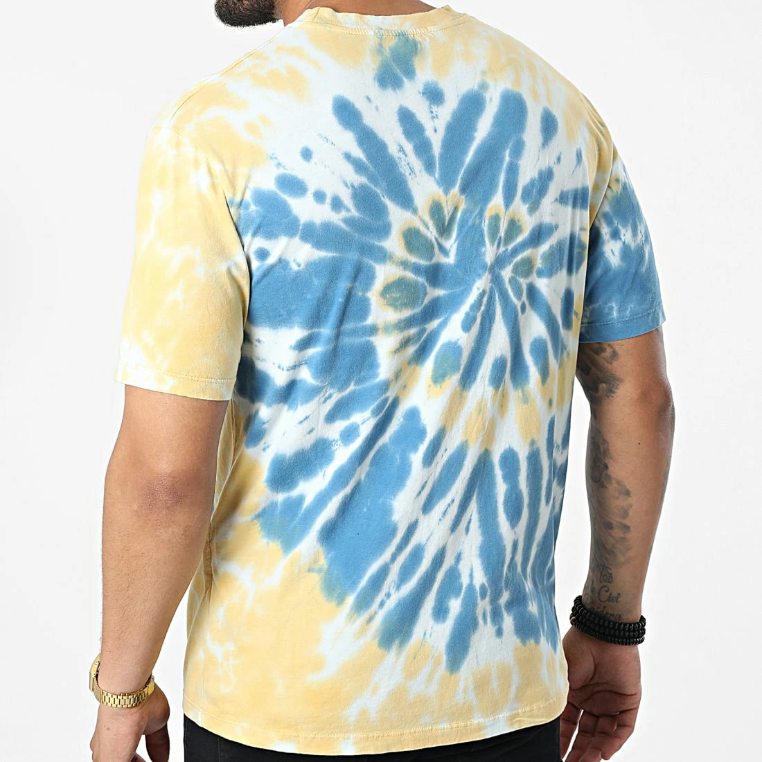 Meilleur prix 🎉 Tee 👕 Shirt Tie Dye FL021 Bleu Jaune de Frilivin ✔️ 6 Meilleur prix 🎉 Tee 👕 Shirt Tie Dye FL021 Bleu Jaune de Frilivin ✔️ – Image 4