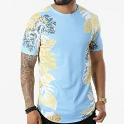 Promo 😉 Tee 👚 Shirt Oversize Floral 15803 Bleu Ciel de Frilivin 🎁 -Promos Frilivin Magasin frilivin 325138 15803 LT BLUE 20220624T141129 03