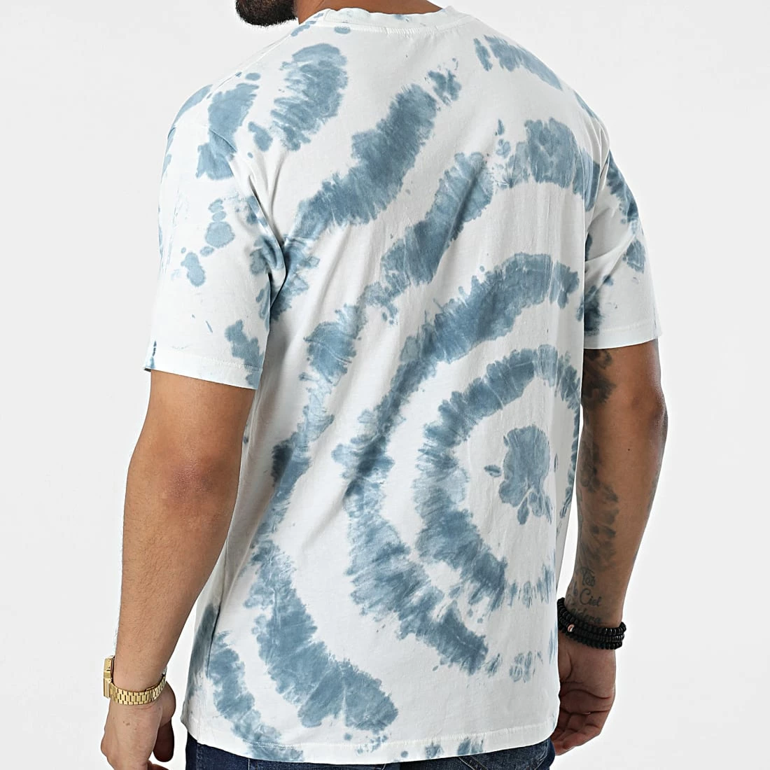 Meilleure vente 🎉 Tee 👚 Shirt Tie Dye FL020 Blanc Bleu de Frilivin 👍 6 Meilleure vente 🎉 Tee 👚 Shirt Tie Dye FL020 Blanc Bleu de Frilivin 👍 – Image 4