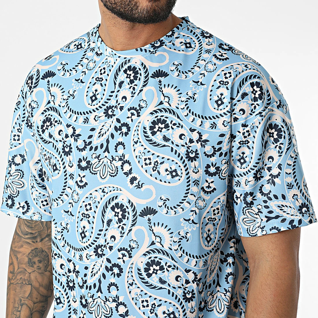 Remise 👏 Tee 👚 Shirt 16110 Bleu Clair Bandana de Frilivin 🔔 4 Remise 👏 Tee 👚 Shirt 16110 Bleu Clair Bandana de Frilivin 🔔 – Image 2