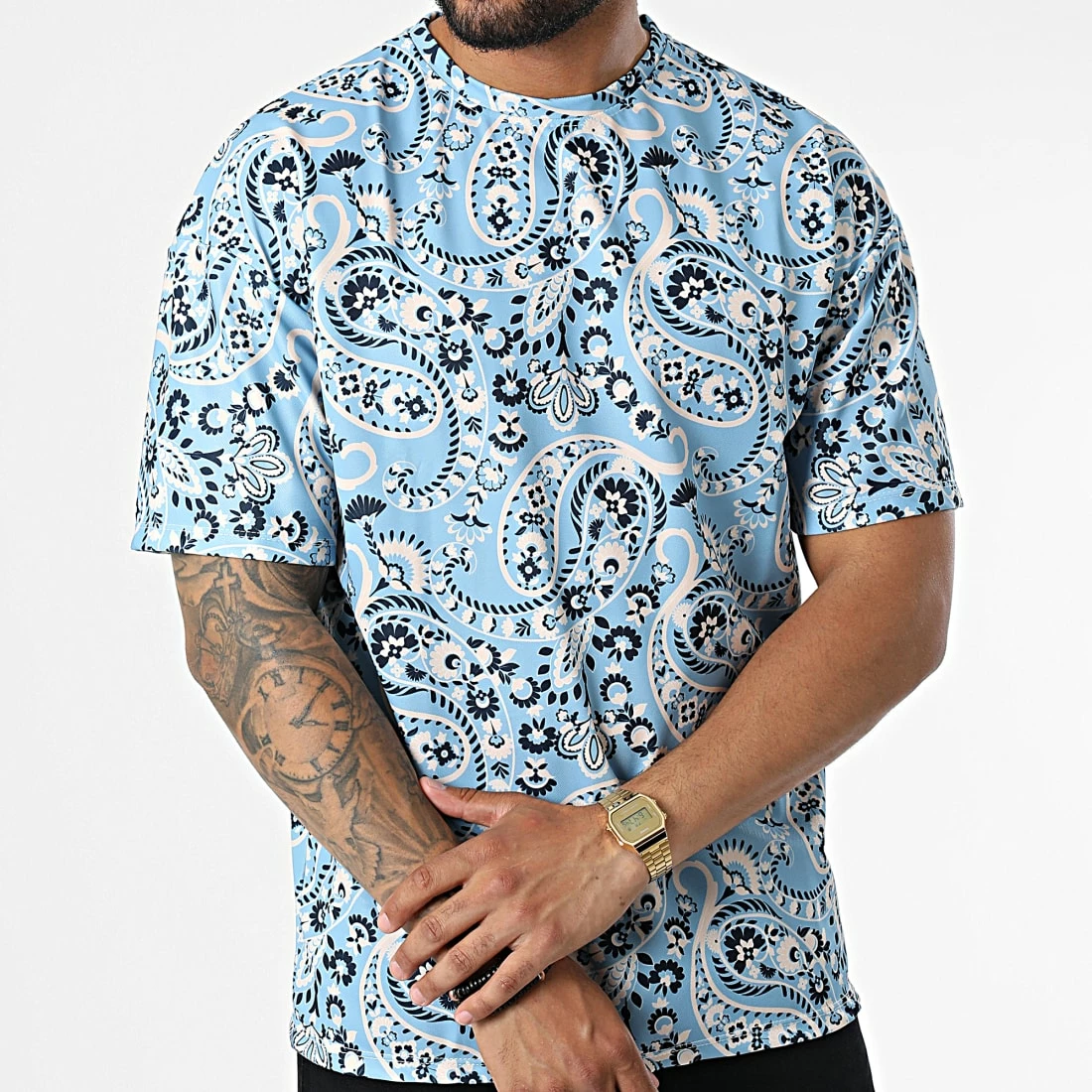 Remise 👏 Tee 👚 Shirt 16110 Bleu Clair Bandana de Frilivin 🔔 5 Remise 👏 Tee 👚 Shirt 16110 Bleu Clair Bandana de Frilivin 🔔 – Image 3