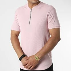 Offres 😍 Tee 👕 Shirt Oversize Col Zippé U5399 Rose de Frilivin 🥰 -Promos Frilivin Magasin frilivin 326371 U5399 PINK 20220704T161714 03